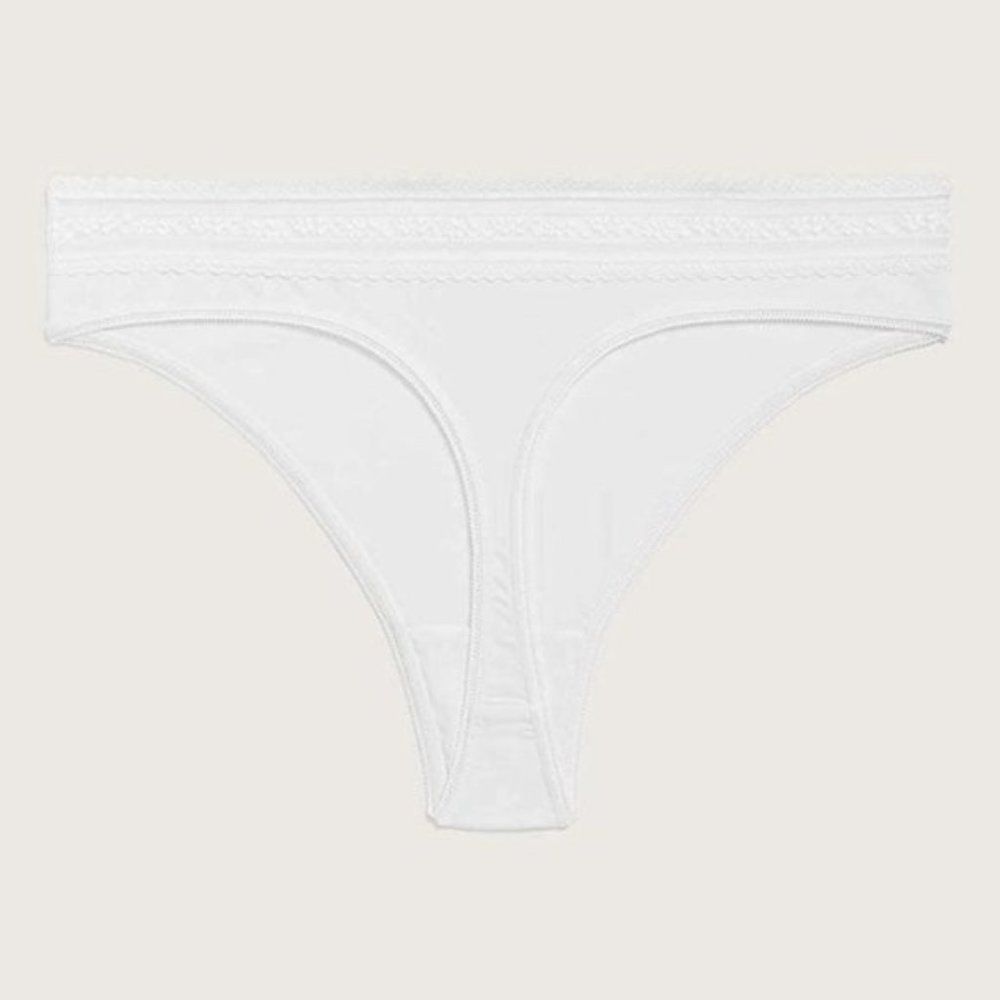 Additionelle Lace & Cotton Thong Plus sz 4X